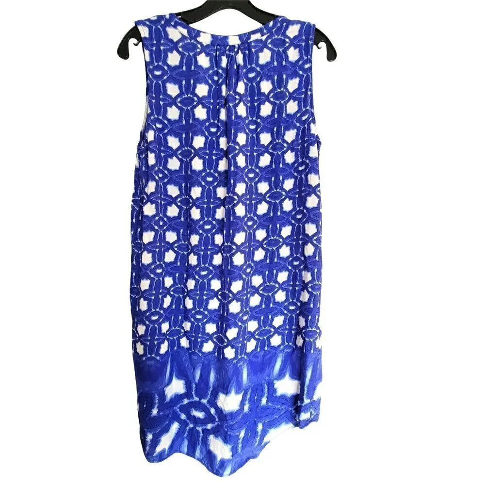 Velvet by Graham and Spencer Sleeveless Blue Bonita Atlantis Shift Dress Small